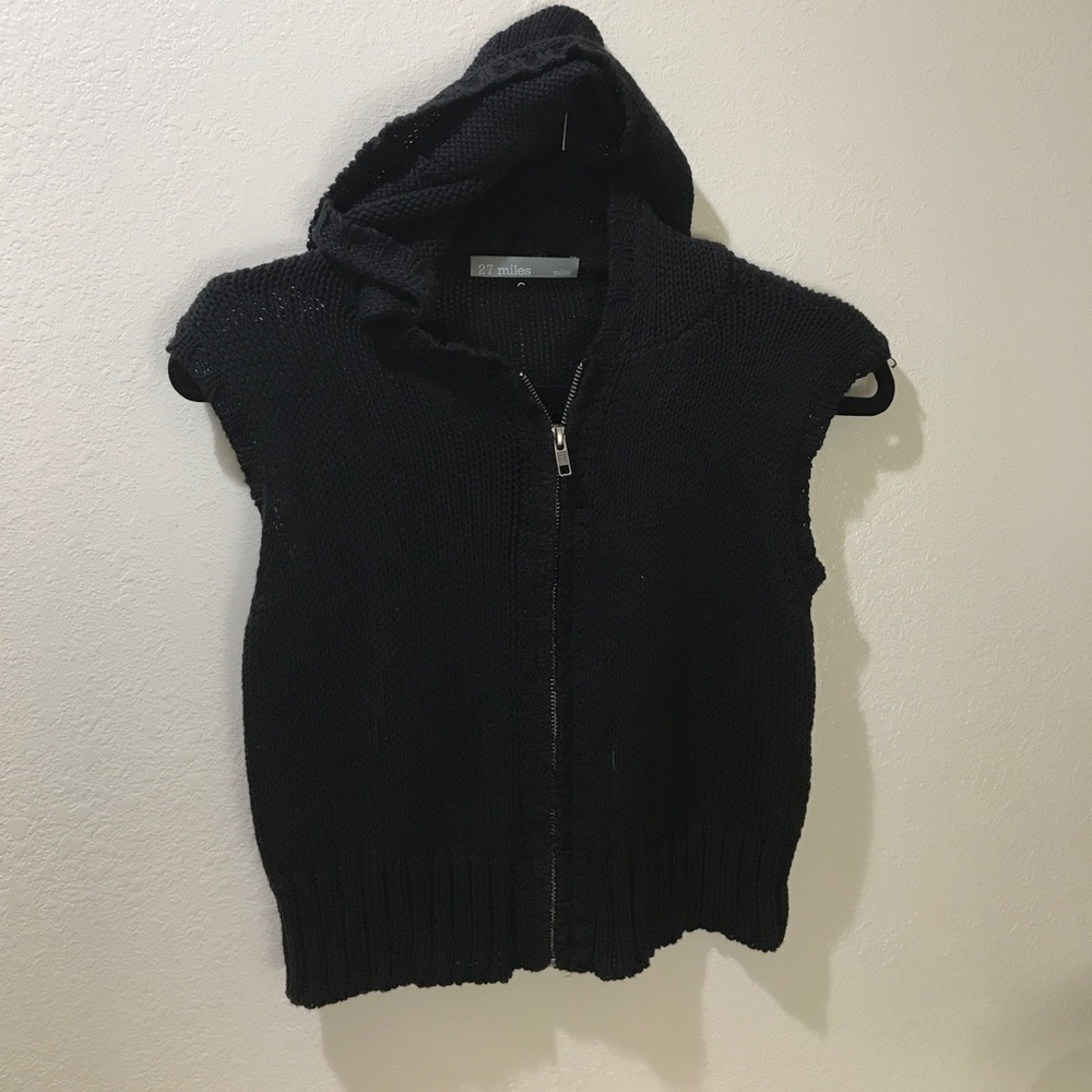 27 MILES SZ S KNIT HOODIE SWEATER VEST